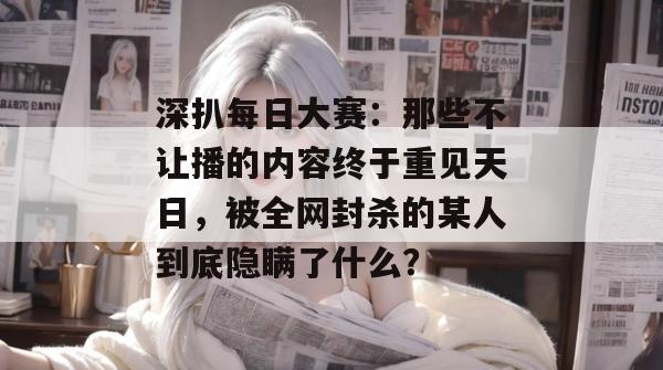 深扒每日大赛：那些不让播的内容终于重见天日，被全网封杀的某人到底隐瞒了什么？